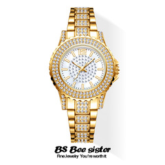 BS新款熱銷手錶廠家直銷歐美中東復古滿鑽輕奢女表一件代發FA1568