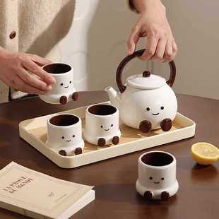 ✅ Fat Feet Tea Set Ceramic Teapot Tea Home Kettle Cup Gift Box Moving to New Home Wedding