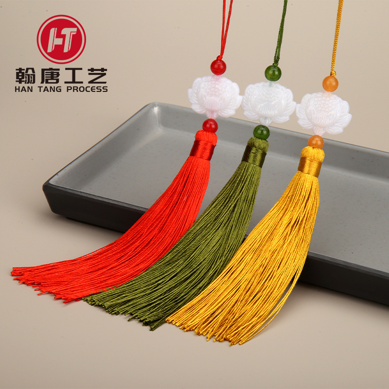 Double-sided White Jade Lotus Tassel Fringe Car Hanger Fan Hanging Fringe Antique Accessories Jewelry Pendant Large Quantity Excellent Price Double-sided White Jade Lotus Tassel Fringe Car Hanger Fan Hanging Fringe Antique Accessories Jewelry Pendant Large Quantity Excellent Price