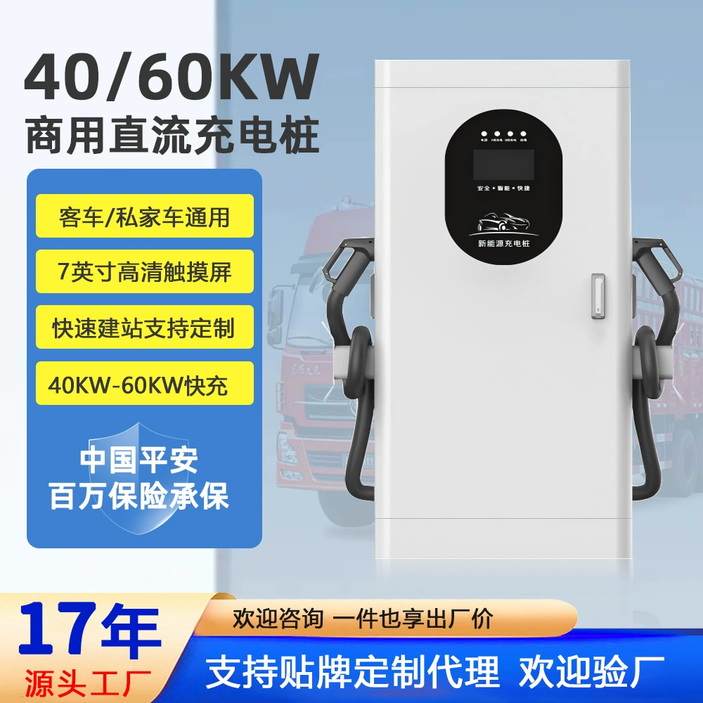 Новая интегрированная зарядная станция постоянного тока для электромобилей, 30/40/60 кВт, коммерческая, 9-портовая, умная зарядная станция