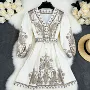 中长款印花女士新款连衣裙