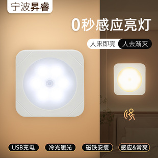 Small Batch cross-border wireless human infrared cabinet night light nursing bedside lamp with magnet atmosphere induction lamp