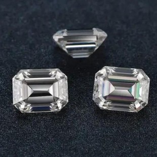 Moussan rectangular chamfer emerald shape EM OCT ultra-white D color cultivation drill EX cutting stone main stone bare stone