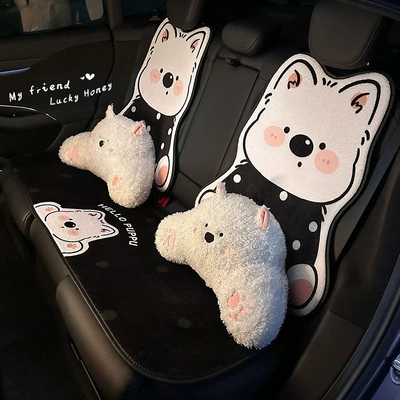 Blue Rain's New Cartoon Car Seat Cushion, Winter Plush Warm Car Seat Cushion, Winter Car Seat Cover for Use in the Car