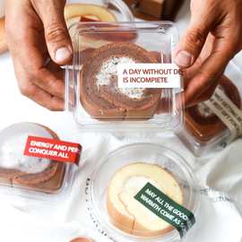 烘焙甜品瑞士卷蛋糕卷慕斯豆乳蛋糕提拉米苏高透明塑料包装打包盒