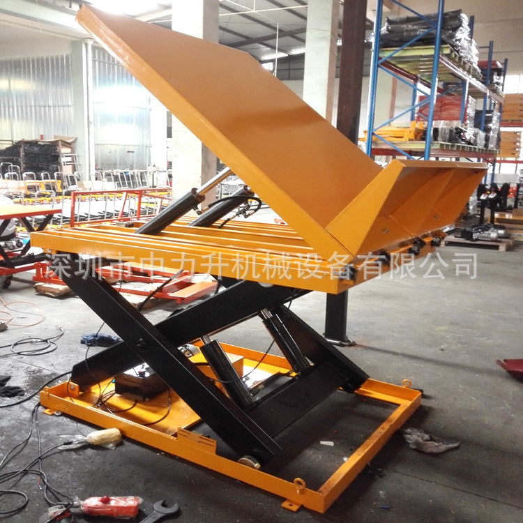 可倾斜电动升降机 翻转式电动升降平台 侧翻升降台 液压平台