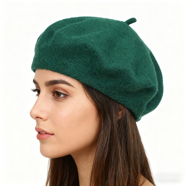 fashionable solid color woolen winter universal beret