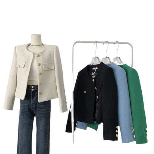 chanel style coat, women's spring and autumn new style, high-end, crispy street loose, all-matching temperament, socialite short long-sleeved top