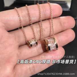 CNC高版本Bv大小蛮腰项链女925厚镀18k陶瓷弹簧锁骨链直播不掉色