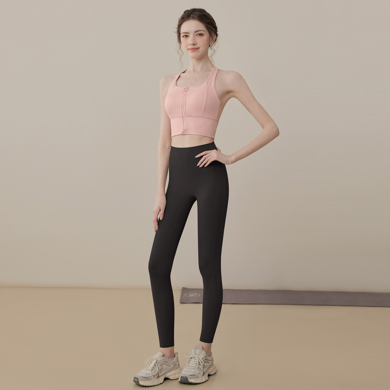 スポーツの下着の女性の緩衝ベストのプラティの上着のブラジャーのフィットネスの前のファスナーのヨガの服の2025新型のスーツ|undefined