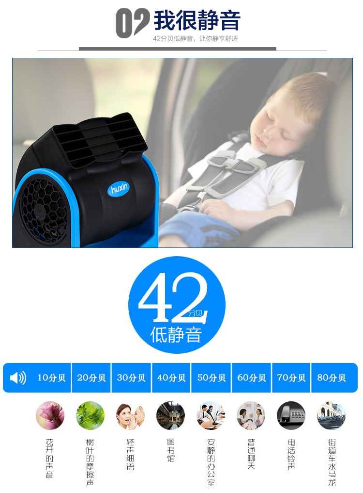 Car 12V Blaneless Air Conditioning Fan Large Wind Vehicle Quiet Fan Adjustable Speed Turbine Fan