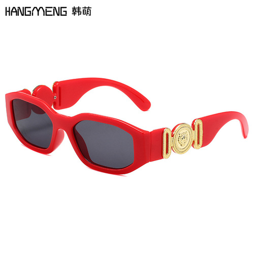 New small frame sunglasses for women, retro polygonal trendy sunglasses, personalized head fashion sunglasses for men and women, cross-border