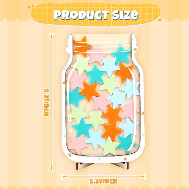 越境新品子供星奨励缶ポイント奨励学習自律奨励缶25個星木の置物|undefined