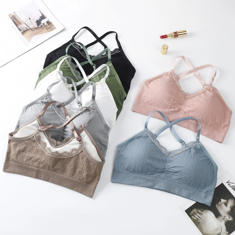 Нижнее белье, женское кольцо из нержавеющей стали, красивая спина, маленькая грудь, спортивный жилет пуш-ап, бюстгальтер с перекрестным верхом для девочек, учениц средней школы