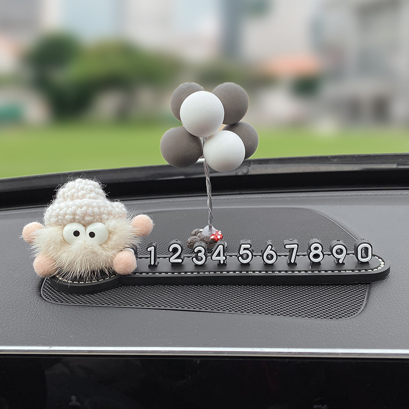 Placa de estacionamiento con bola de carbón blanca + globo