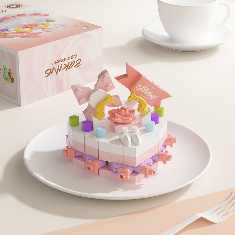 レゴケーキ人形動物微粒子パズル組み立てビルディングブロックおもちゃデスクトップ装飾品女の子卸売と互換性があります|undefined