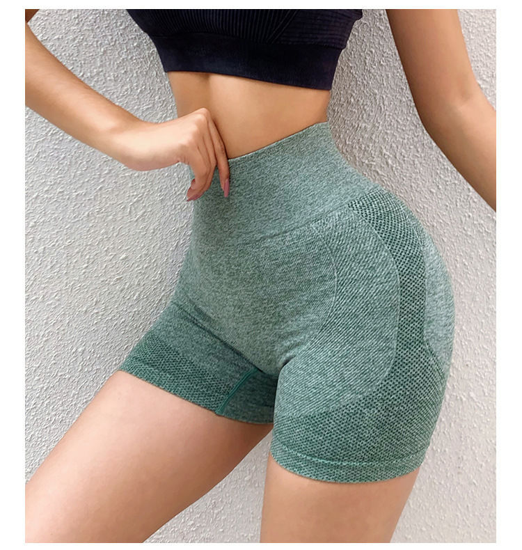 Printing Polyester Active Bottoms Fitness Shorts High Waist Tummy Control Breathable Elastic Tight Quick-drying Three-quarter Yoga Shorts display picture 6
