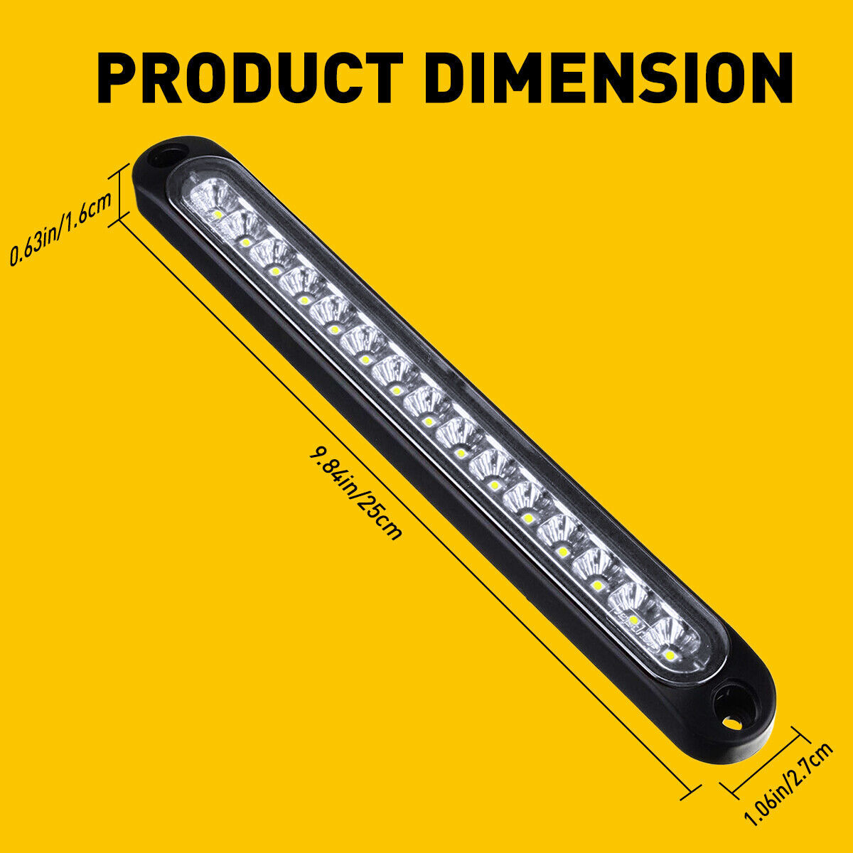 Transfronterizo de alta calidad 15LED barra de luz de freno alto 15LED luz de freno trasera 10 pulgadas image 3
