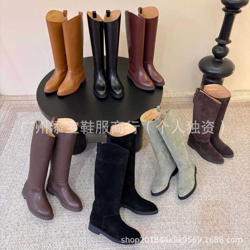 High-Quality Lp Genuine Leather Round-Toe Riding Boots for Women, Chunky Low Heel, Thick-Soled Martin Boots, High-Top Knee-High Women's Long Boots, Motorcycle Boots High-Quality Lp Genuine Leather Round-Toe Riding Boots for Women, Chunky Low Heel, Thick-Soled Martin Boots, High-Top Knee-High Women's Long Boots, Motorcycle Boots