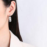 Небольшой дизайнерский модный аксессуар, геометричные серьги с цирконом, европейский стиль, изысканный стиль, простой и элегантный дизайн, микроинкрустация