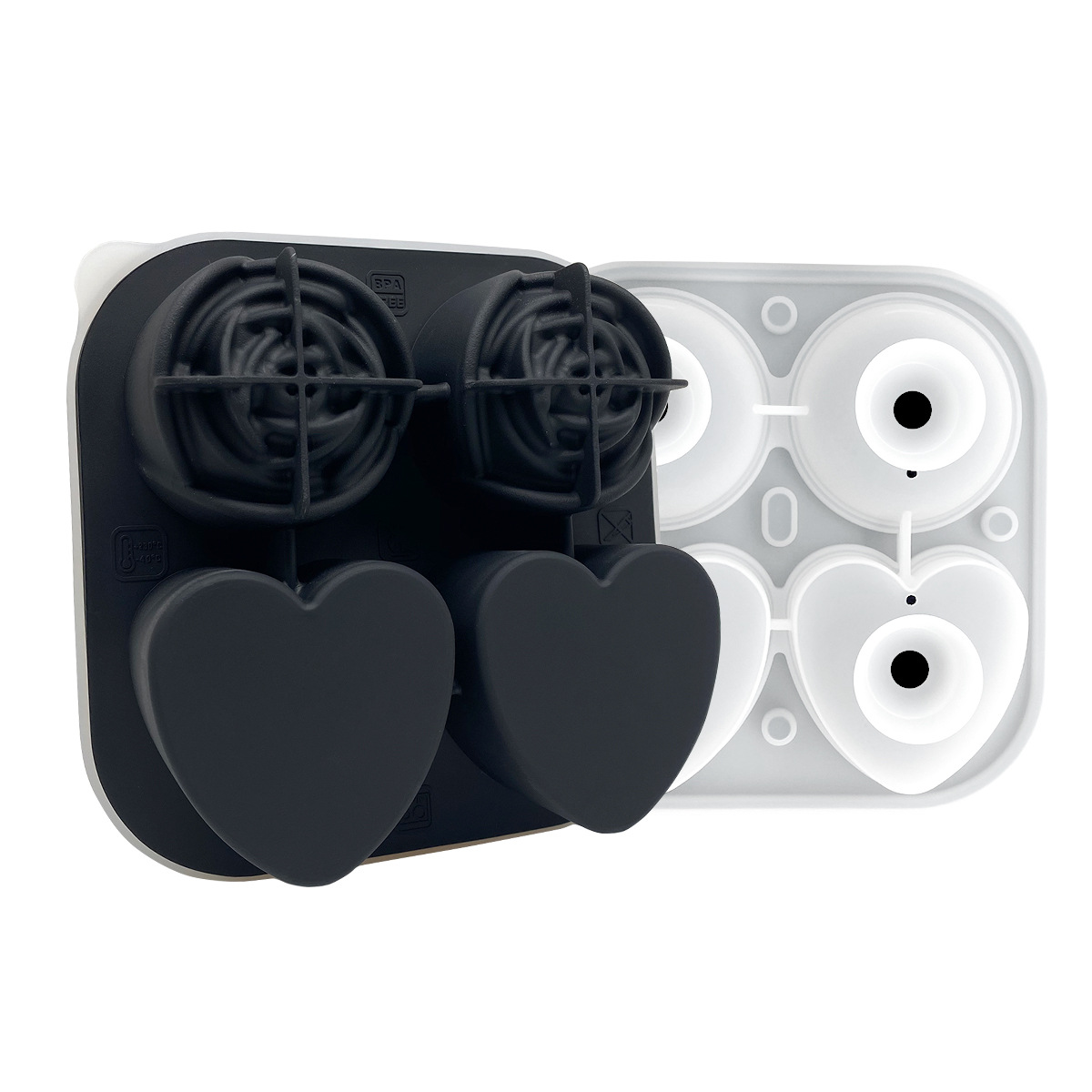 Caja de molde de hockey sobre hielo de silicona Ice Cube máquina de hielo 4-piece Rose whisky Comercial Grande cuadrado redondo image 19