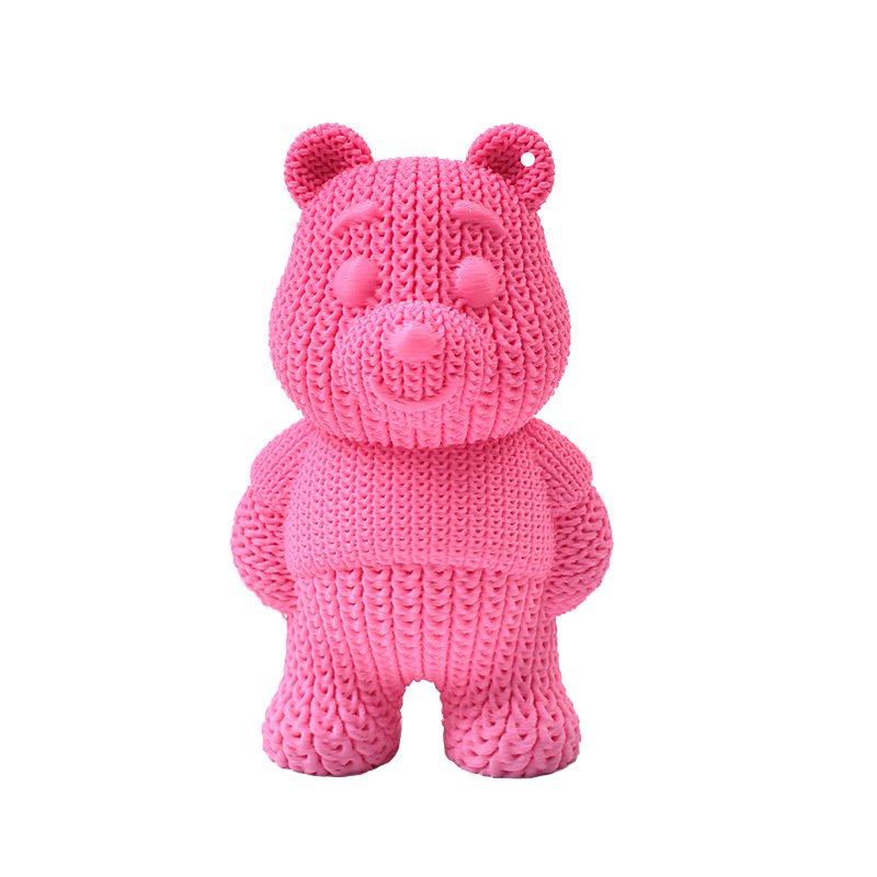 Llavero con Colgante de Osito de Peluche Tejido, Impreso en 3D, Recuerdo, Juguete Impreso en 3D, para Llaves de Coche, Éxito de Ventas Transfronterizo