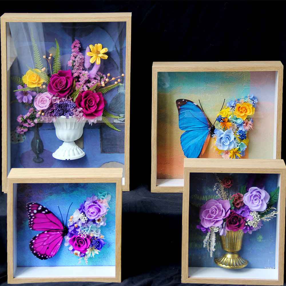 Flor de la inmortalidad marco de madera tiempo eterno soporte personalizado al por mayor transfronterizo Amazon día de San Valentín regalos de Navidad