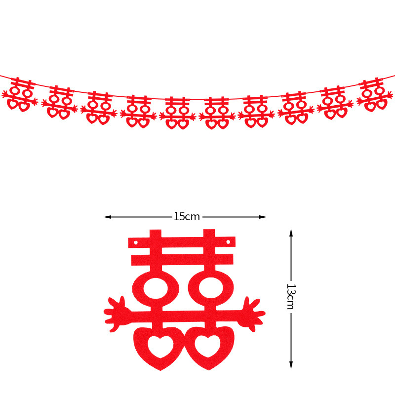 Fabricantes al por mayor de varios estilos de fieltro no tejido flor de boda decoración de la sala de estar de boda colgantes de bandera