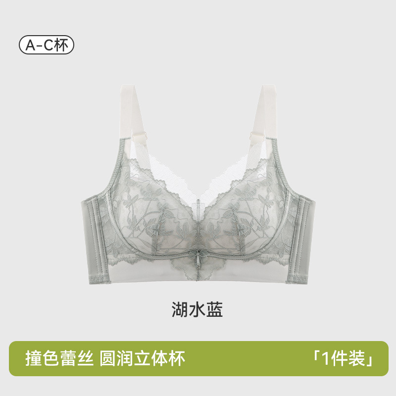 Nueva ropa interior de encaje para mujer, senos pequeños, grandes y sin costuras