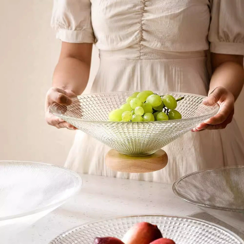 Фруктовая тарелка, доступная роскошная высококачественная японская стеклянная корзина для фруктов, витрина для конфет и закусок, маленькая изысканная фруктовая тарелка для гостиной и чайной комнаты