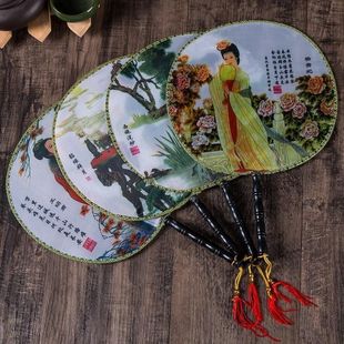 Ancient style fan single-sided fan Chinese style palace round round fan night market hot Square Dance props gifts