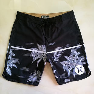 Summer New Foreign Trade Cross-border Men's Beach Pants Elastic Quick-drying Surfing Swimming Beach Hot Black Brown Short Men's Pants