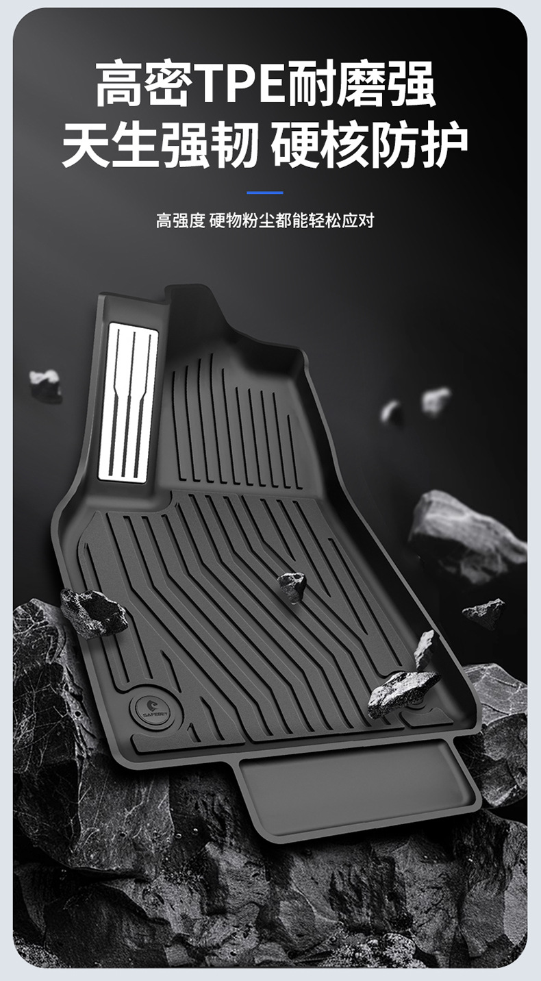 Suitable for Tesla Model Y Model 3, All-Weather Tpe Car Floor Mats and Trunk Mats
