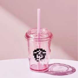 外贸星爸爸咖啡杯透明大容量吸管杯便携高颜值水杯美式随性杯