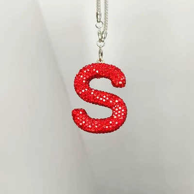 Letter bow clay car, Car hanging - s-letter-car-pendant-big-red