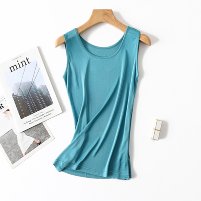 Yoyue verano transpirable frío de seda de mora sin mangas de punto camisa de fondo más tamaño camisola de seda de las mujeres comercio exterior