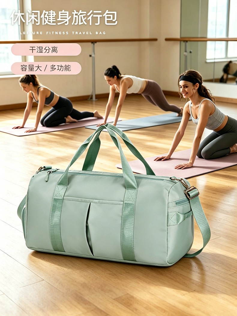 Bolsa de viaje de corta distancia al por mayor, maleta de viaje de gran capacidad, bolsa de mano, bolsa de viaje, separación seca y húmeda, fitness