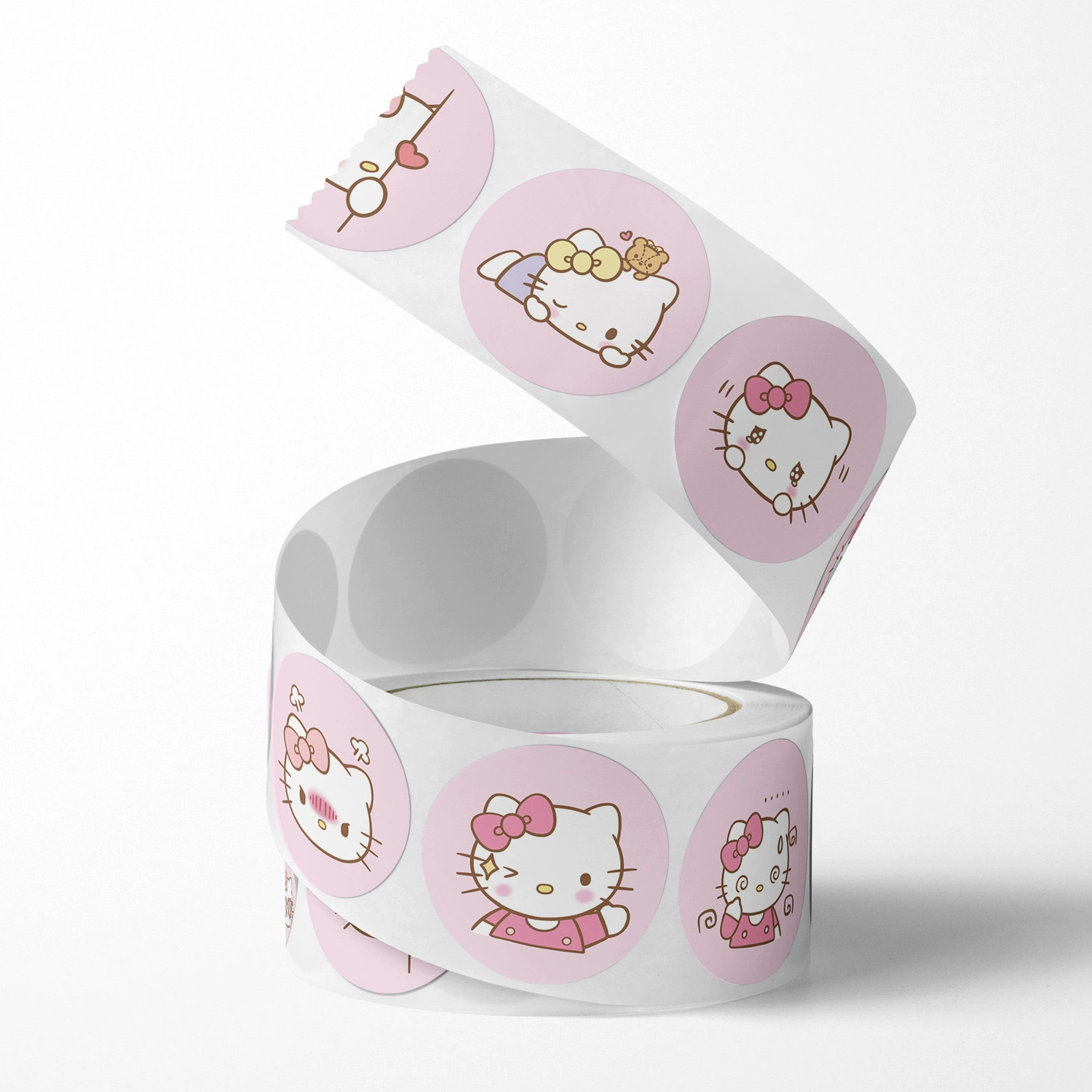 Sticker Roll (Hello Kitty) round cartoon stickers, assorted designs, birthday gift pack