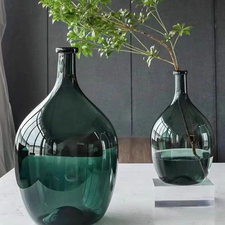 Nordic light luxury creative simple big belly glass vase glass…