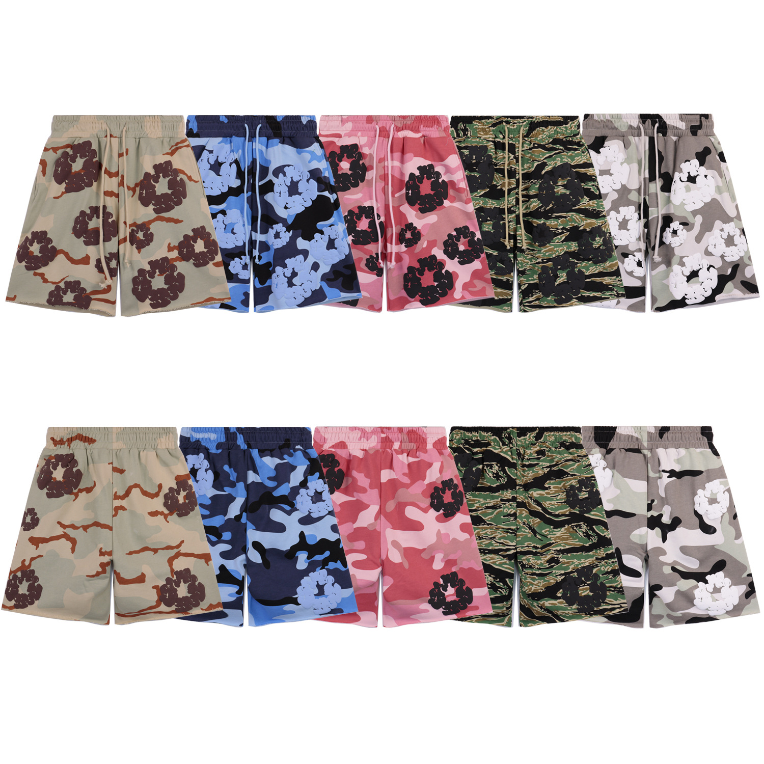 跨境外贸新款外单卡哈特夏季休闲运动长裤水洗口袋印花水洗短裤潮