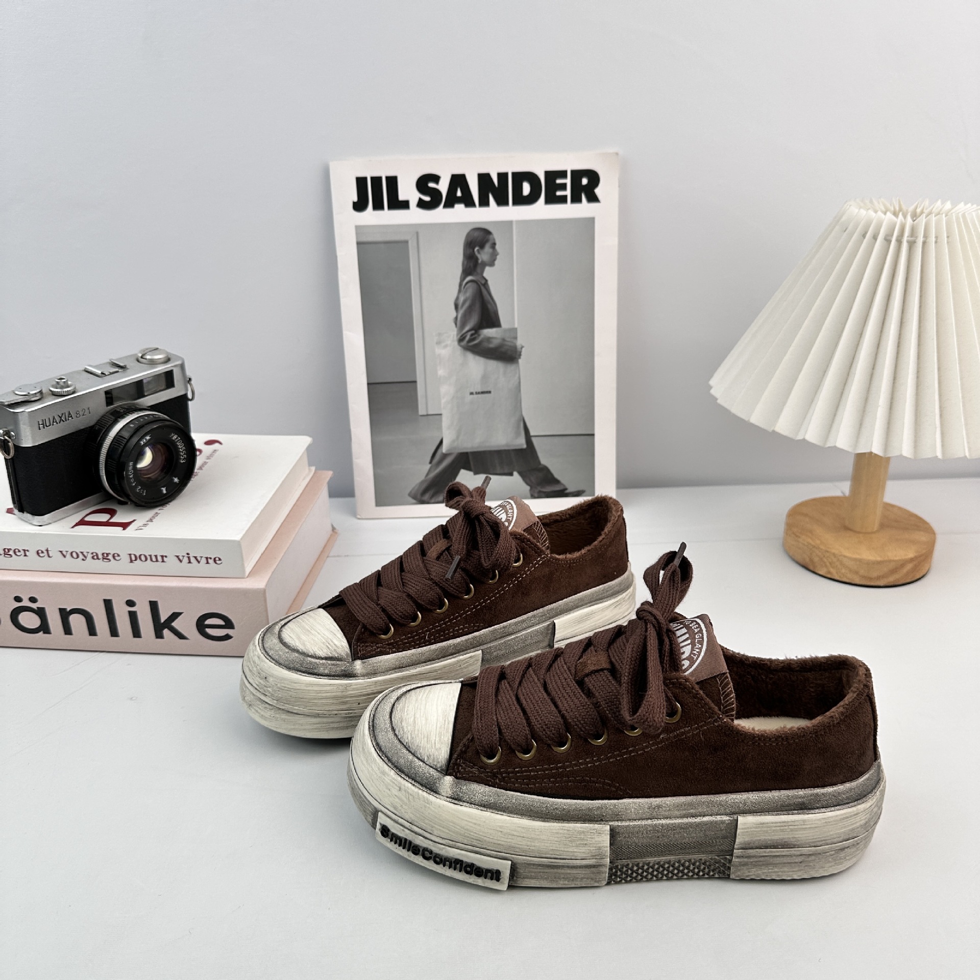 YUANBO2025 invierno retro hacer viejos zapatos de lona para mujeres aumentando la altura de los zapatos de skate casuales de base gruesa coreana zapatos de mujer
