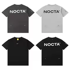 Cross border Summer Overseas Hook Collaboration Noc Men's Short Sleeve Small Hook Printed Letter Casual Couple Versatile T-shirt