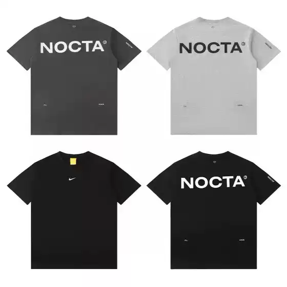 Cross border Summer Overseas Hook Collaboration Noc Men's Short Sleeve Small Hook Printed Letter Casual Couple Versatile T-shirt