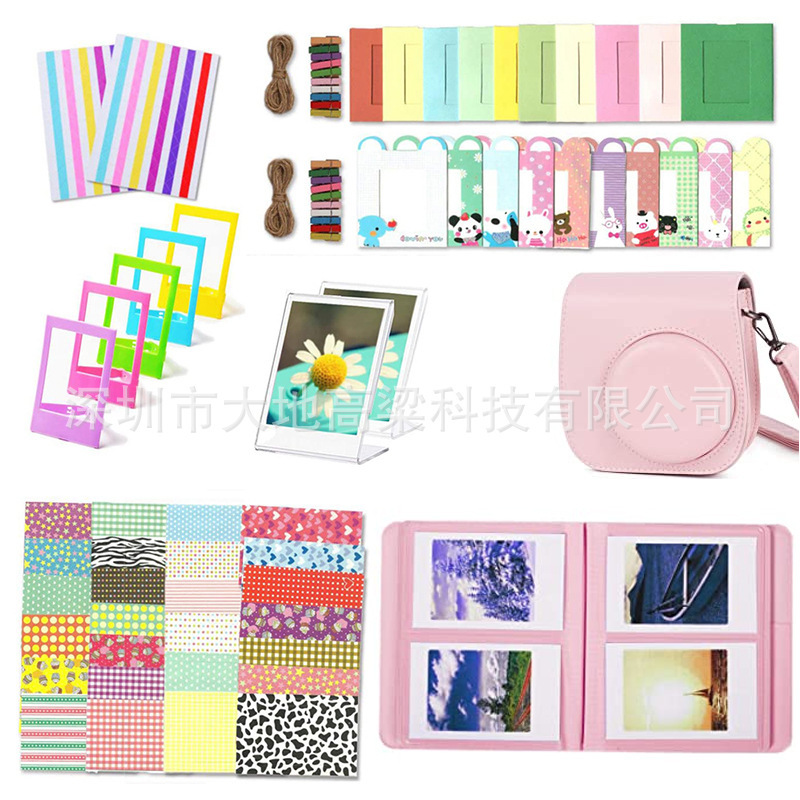 Polaroid Mini 11 accessories suit camera bag shoulder strap album photo frame 8-in-1 cherry pink