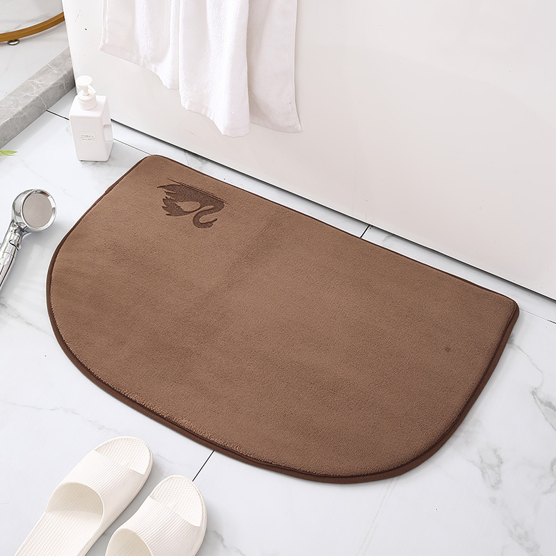 Alfombra de puerta semicírculo transfronterizo máquina lavable baño absorbente de secado rápido alfombra de esponja de memoria baño alfombra de piso de rebote lento