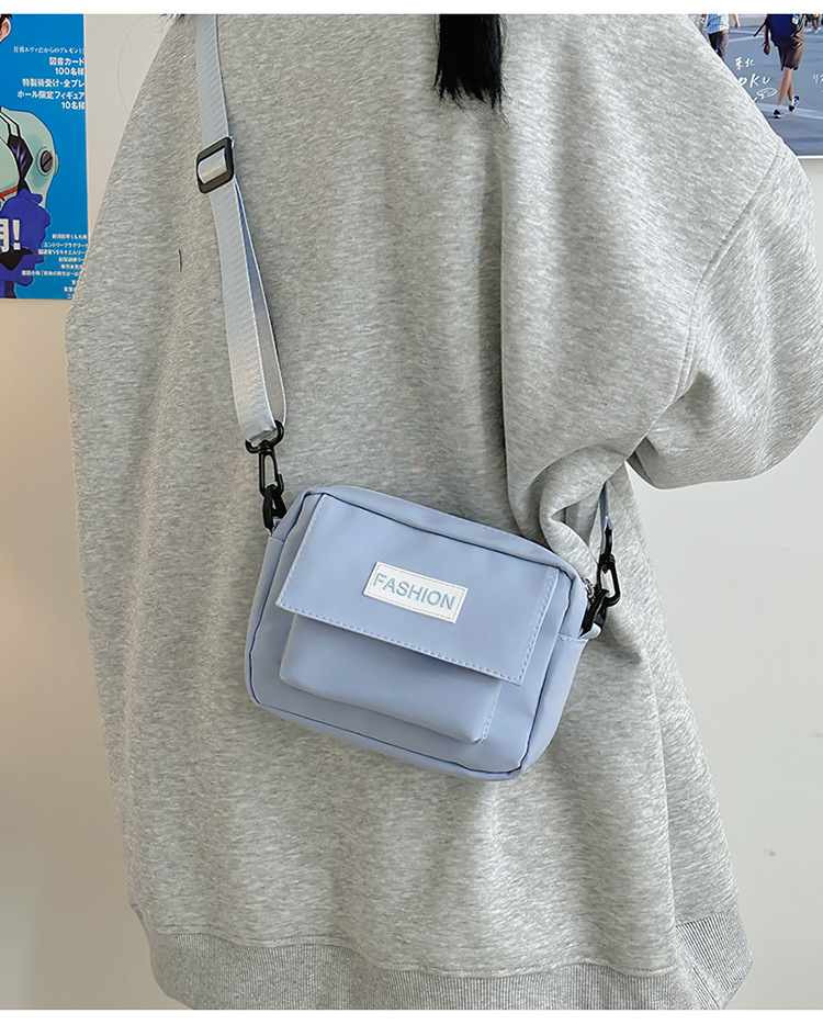 Cross-border canvas bags, couple single-shoulder bags, sturdy and durable small square bags, simple and elegant texture, student bags, women's crossbody bags undefined