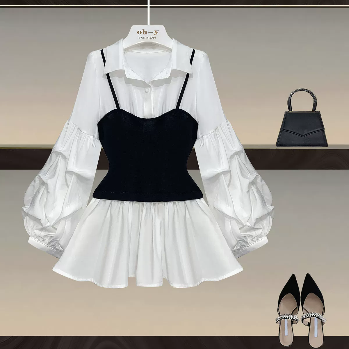 Сращенная поддельная рубашка из двух частей, топ для похудения, женская одежда больших размеров, осень 0kg г., рубашка с затягиванием талии для полных девочек, весна