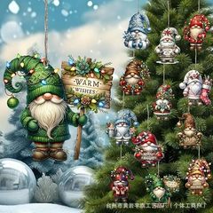 Amazonの人気の木製ノーム装飾ペンダントクリスマスツリー装飾ペンダントパーティーレイアウト装飾