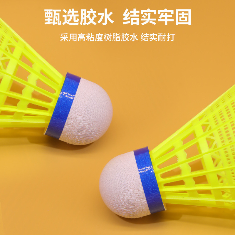 Bádminton luminoso, nailon, plástico, LED luminoso, colorido, resistente a la luz, pelota de adiestramiento al aire libre, competición, bádminton fuerte