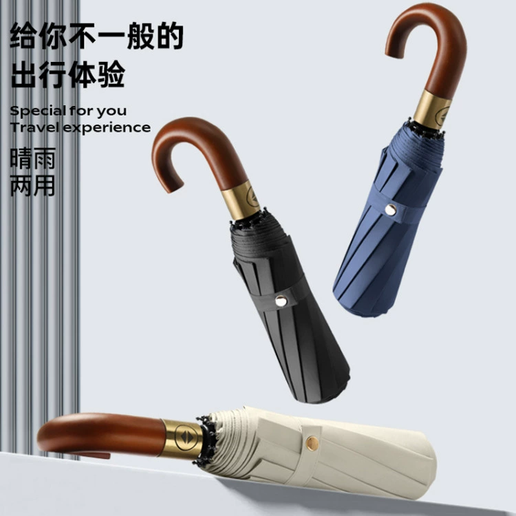 Автоматический зонт высокого класса деревянная ручка ретро большой размер мужской автоматический зонт складной зонт